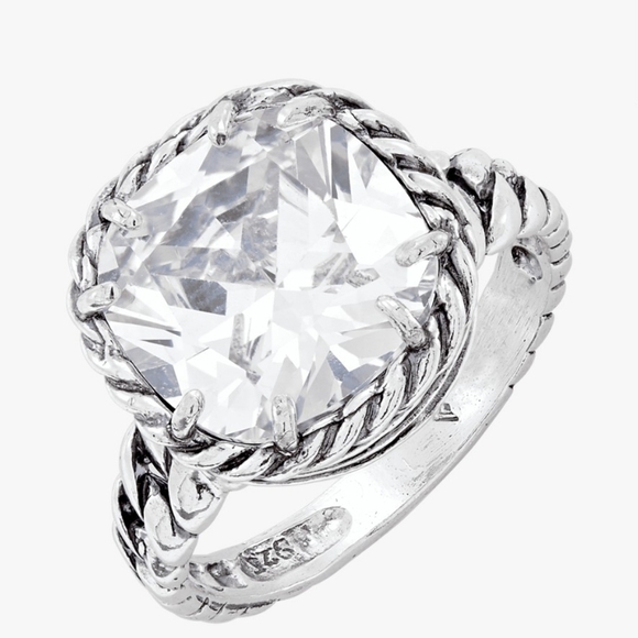 NEW Silpada Braided Brilliance Ring 0.925 Sterling Silver Cut CZ Bold Statement - Picture 10 of 14